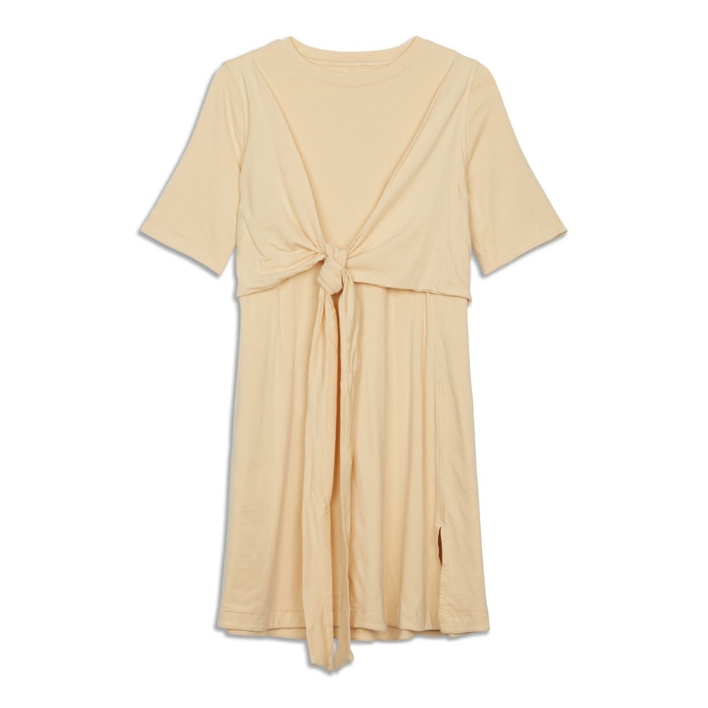 Lululemon Lemon Cotton Wrap-Front T-Shirt Dress Sz 4 SOLDOUT